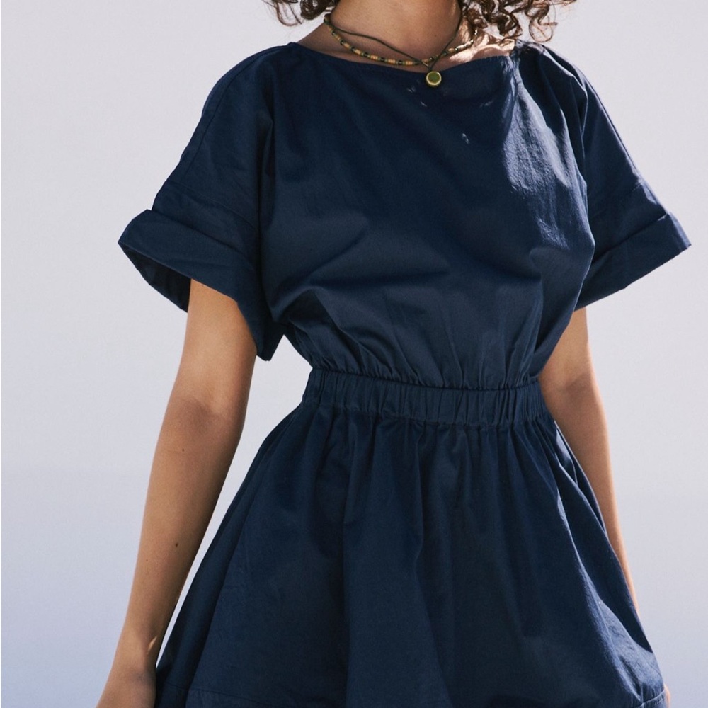 Free People Full Time Fun Mini Dress in Navy Blazer